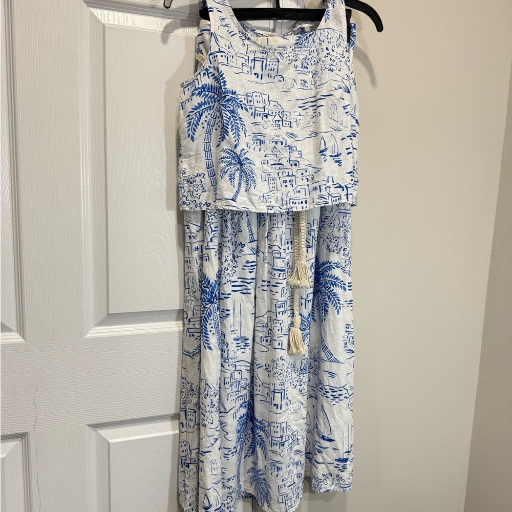 Calypso St. Barth Blue and White Tropical Maxi Skirt Set